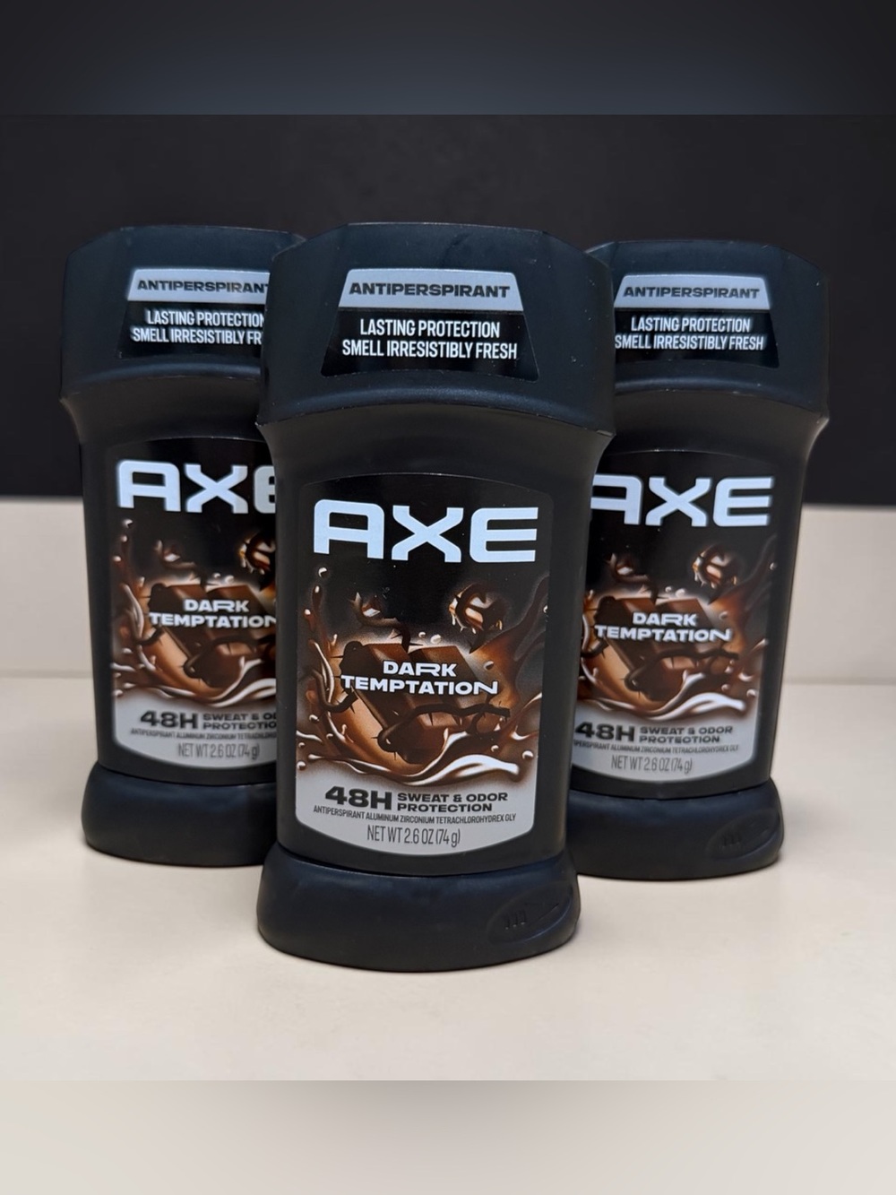 3x AXE Dark Temptation Antiperspirant Deodorant - 48h Sweat & Odor Protection